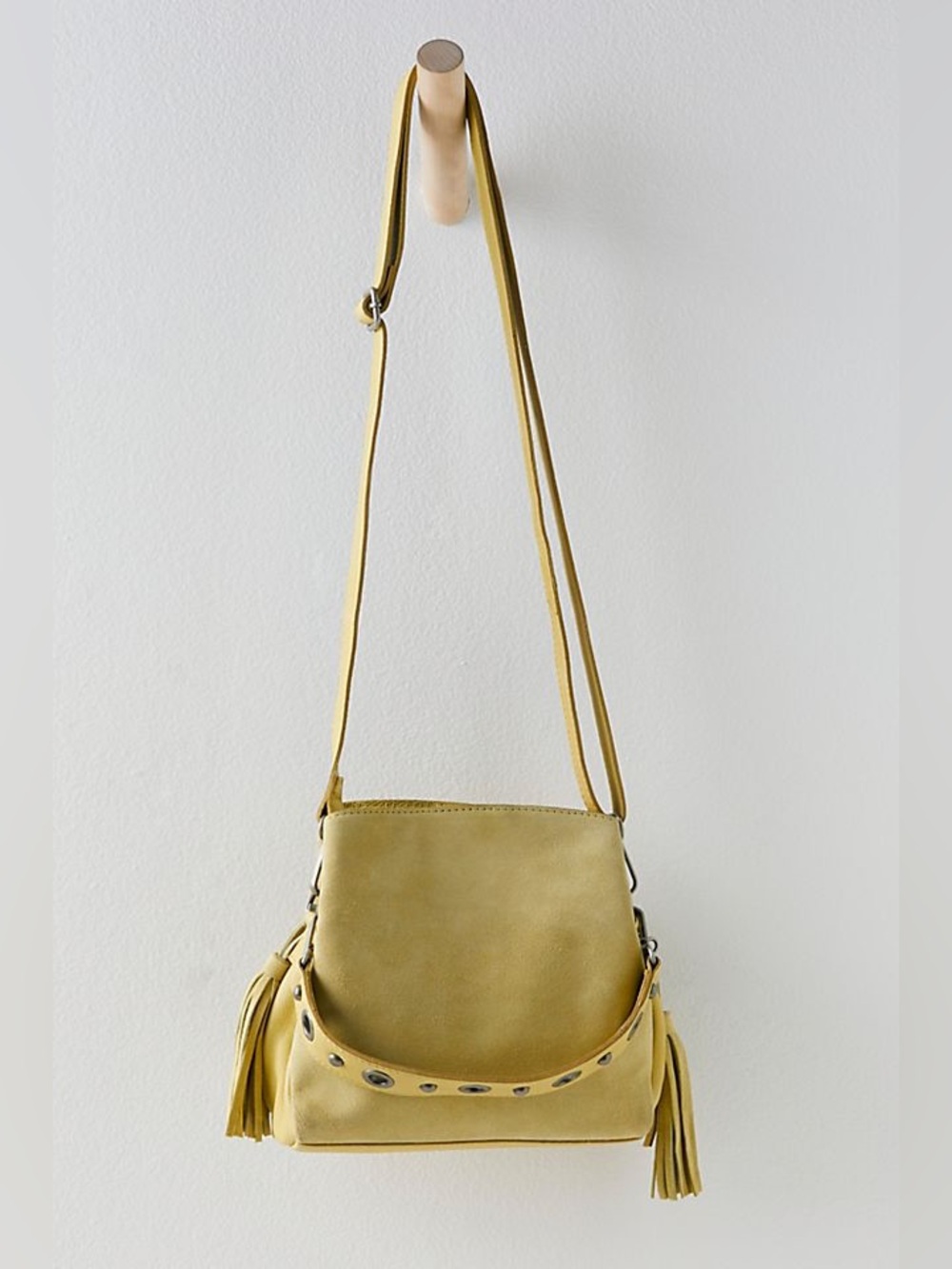 NWT FREE PEOPLE Sindy Suede Crossbody Bag | Bitter Kelp MSRP $108